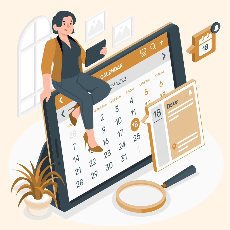 NXTEVNT online calendar illustration